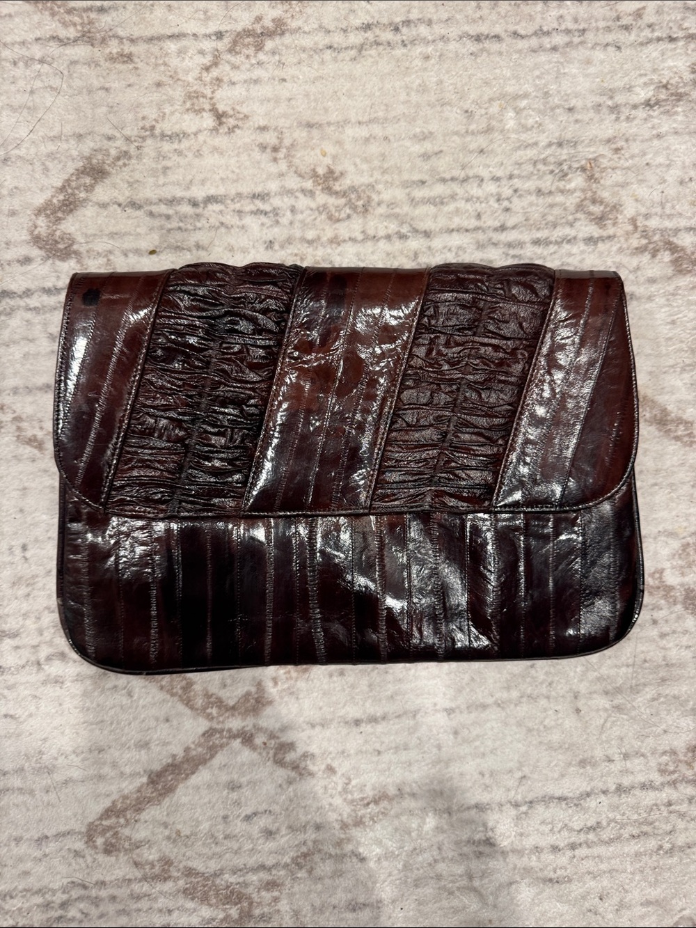 Dark Brown Leather Clutch